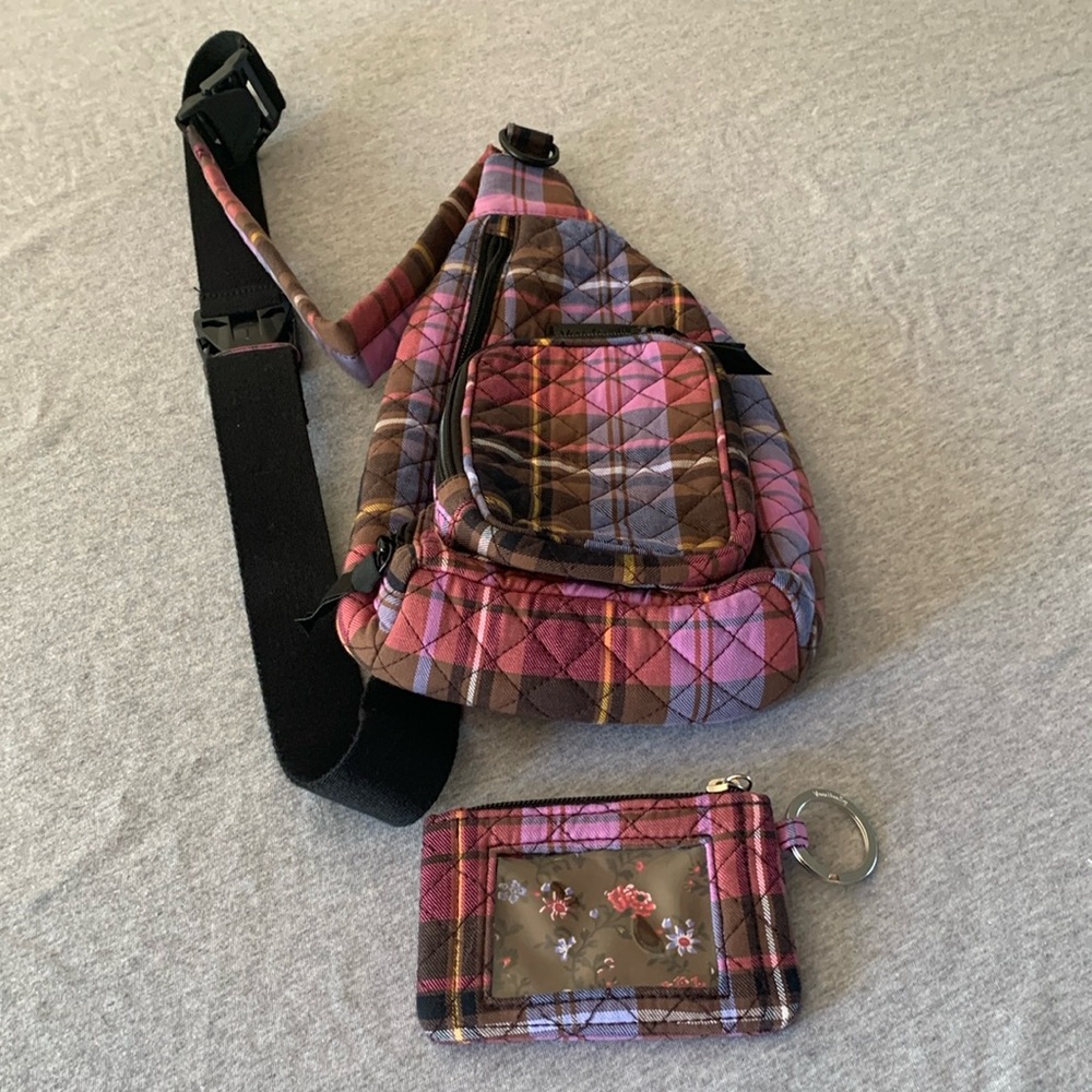 Vera Bradley small sling bag with small card case. Lovingly used only Once.